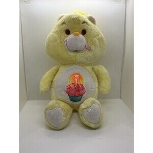 Birthday Care Bear Plush Doll Stuffed Animal Sun Yellow White 1983 17”